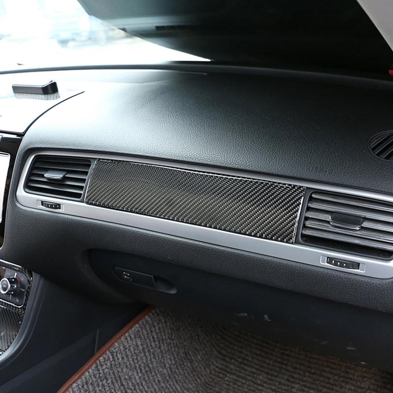 Per VW Touareg 2011 2012 2013 2014 2015 2016 2017 2018 Copertura Pannello Cruscotto Lato Passeggero Controllo Centrale Auto Fibra di Carbonio Trim