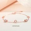 Korean Style Rose Gold Roman Numerals S925 Sterling Silver Bracelet for Women - Elegant Gift for Girlfriend