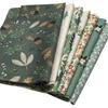 Floral Quilting Fabric Green Pine Cone Pattern 7-Piece Scraps, 100% Cotton, 46x56cm, Series,