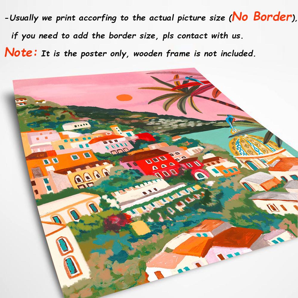 Poarta Patrika India Poster peisaj Italia Grecia Bali Piața plutitoare Thailanda Pictură pânză înotători Imprimare imagine Home Decor