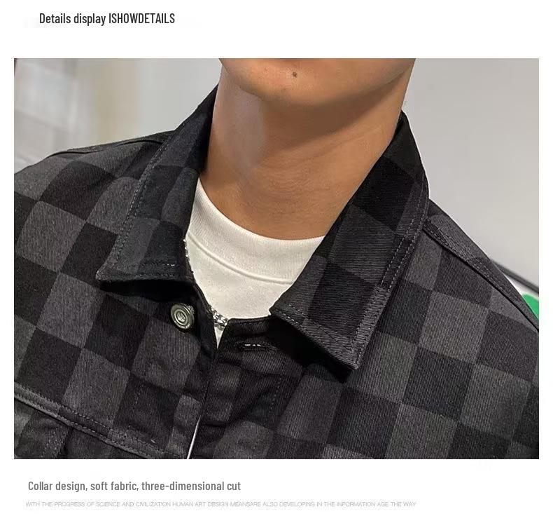 Men's Trendy Punk Street Style Denim Jacket - European & American Spring/Autumn Casual Motorcycle Top