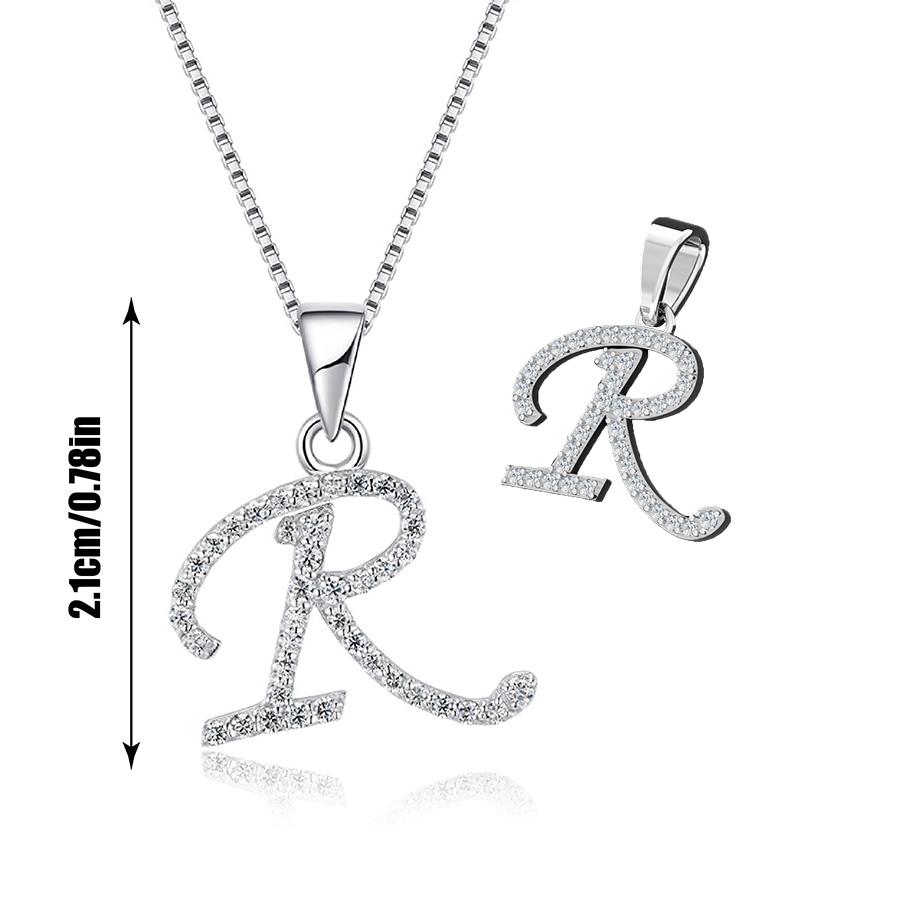 Charmantes Alphabet Elegantes Anhänger Initiale Buchstabe R Schlichte Exquisite Liebesherz Halskette Mode DIY