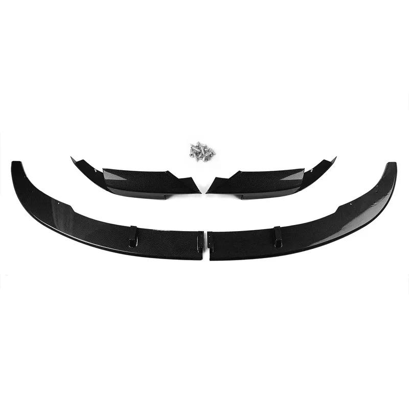 For BMW F10 M5 2012-2016 Carbon Look Glossy Black Front Bumper Lip Spoiler Splitter Lower Air Vent Corner Side Splitter Cover