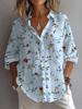 Women's Shirt Floral Graphic Leaves Daily Stylish Casual Long Sleeve Shirt Collar Regular Tops Holiday Buttons Print Summer