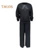 2 Pcs/Set Women Top Pants Suit Sequin Round Neck Long Sleeves with Elastic Cuffs Elastic High Waist Wide Leg Trousers Set Daily Casual Commuting