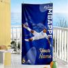 Mbappé Customize Text Beach Towel Soft Durable Quick-Dry Suitable for Swimming Gym Camping Yoga Vacation
