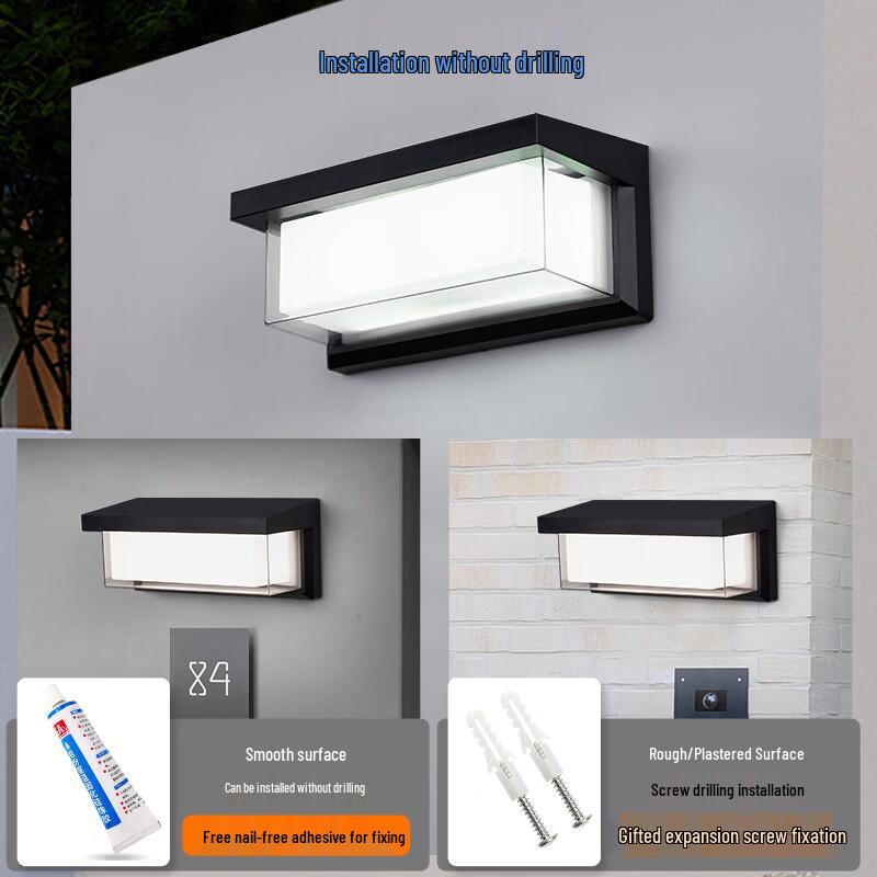 Outdoor Solar 3-Color Dimmable Wall Lamp
