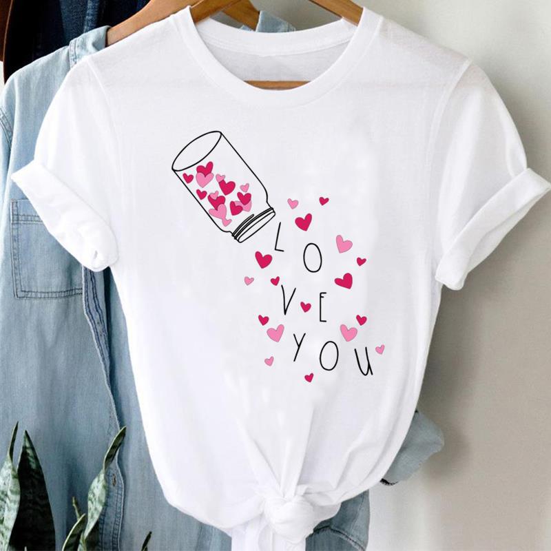 (Asian Size)  Clothing Tee Print Lady T Shirt sweet flower trend 90s Fashion Women Casual Top Short Sleeve Female Graphic T-shirts