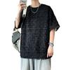 Men's Chinese Style Loose Plaid Summer T-Shirt - Five-Sleeve Trendy Fashion Top