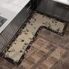 French Medieval Style Kitchen Floor Mat Non-slip and Oil-proof, Scrubbable Leave-in Special Foot Mat L-shaped Whole Floor with Diatom Mud Carpet