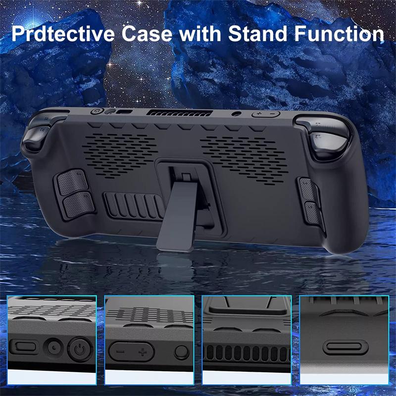 Etui Steam Deck z podstawką 7 w 1 do Steam Deck Pyłoszczelna, antypoślizgowa obudowa z TPU Akcesoria do konsoli do gier