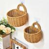 Imitation Rattan Woven Ginger And Garlic Egg Wall Hanging Storage Basket Bathroom Wall Hanging Basket