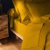 Drap housse "lina" 90x190cm curry