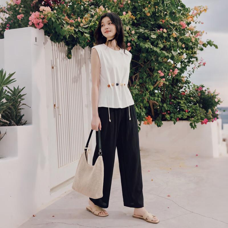 

Qiushi Yiren New Chinese Style Sleeveless Two-Piece Set M