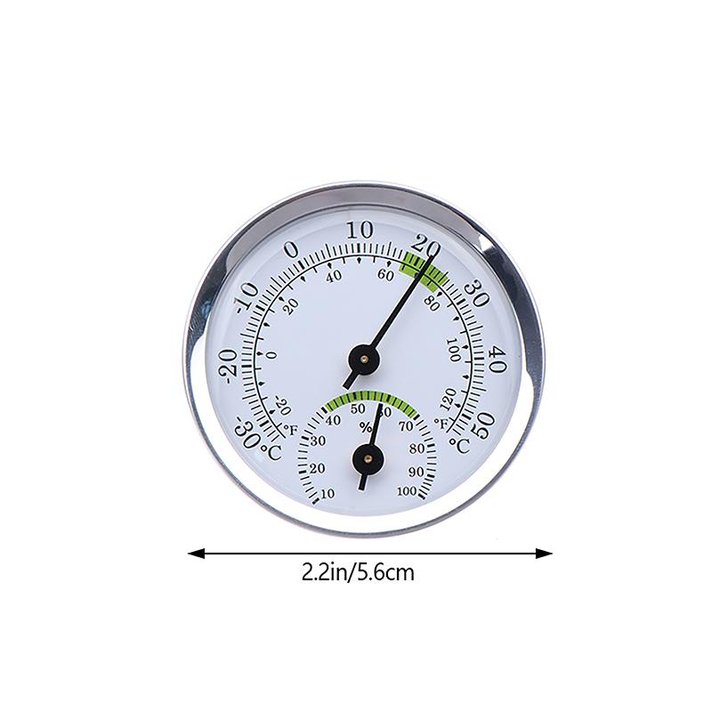 2 In 1 Aluminum Alloy Thermometer Hygrometer Wall-Mounted Thermometer For Home Office Temperature Humidity Meter