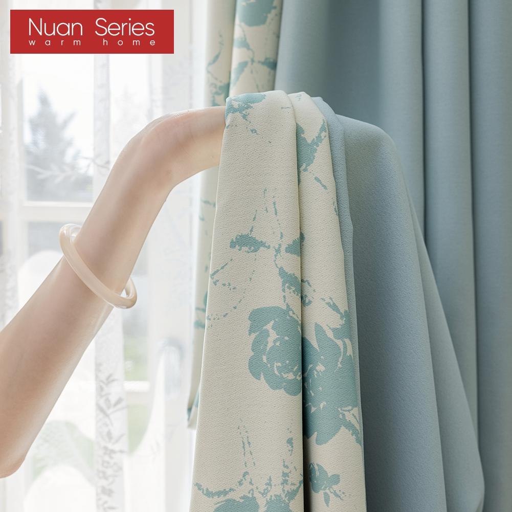 1PC Nuan Series 70-80% Blackout Romantic Rose Print Side Panel Blackout Curtains for Bedroom Living Room Home Decor