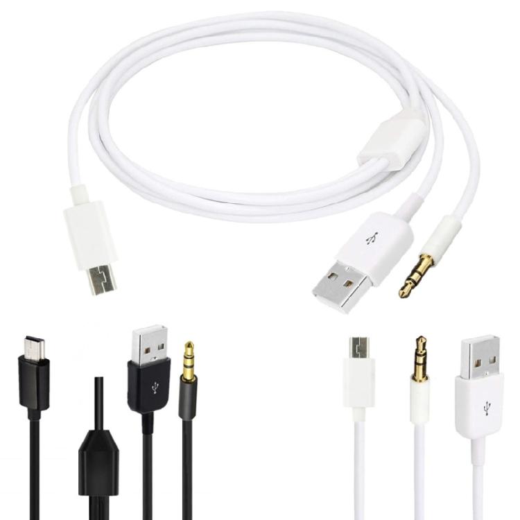 USB Charging Cord to Mini B Male &3.5mm Plugs Audio Cable Mini Usb Speaker Cable