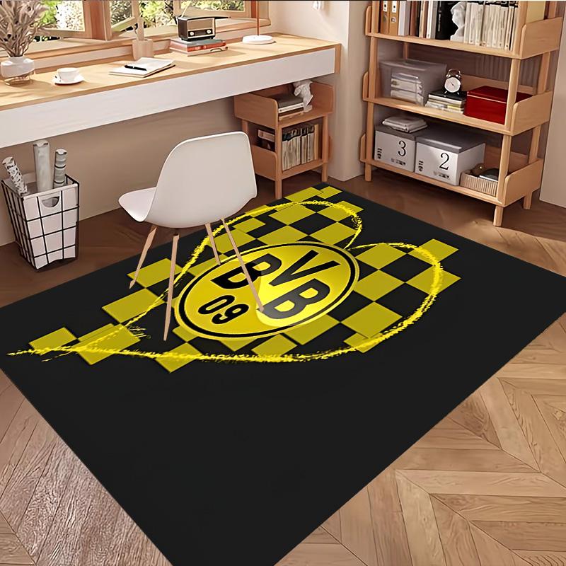 Borussia Dortmund Print Rug, Washable Floor Carpet, For Entryway Dorm Laundry Room Office Study, Home Decor Birthday Christmas Gift