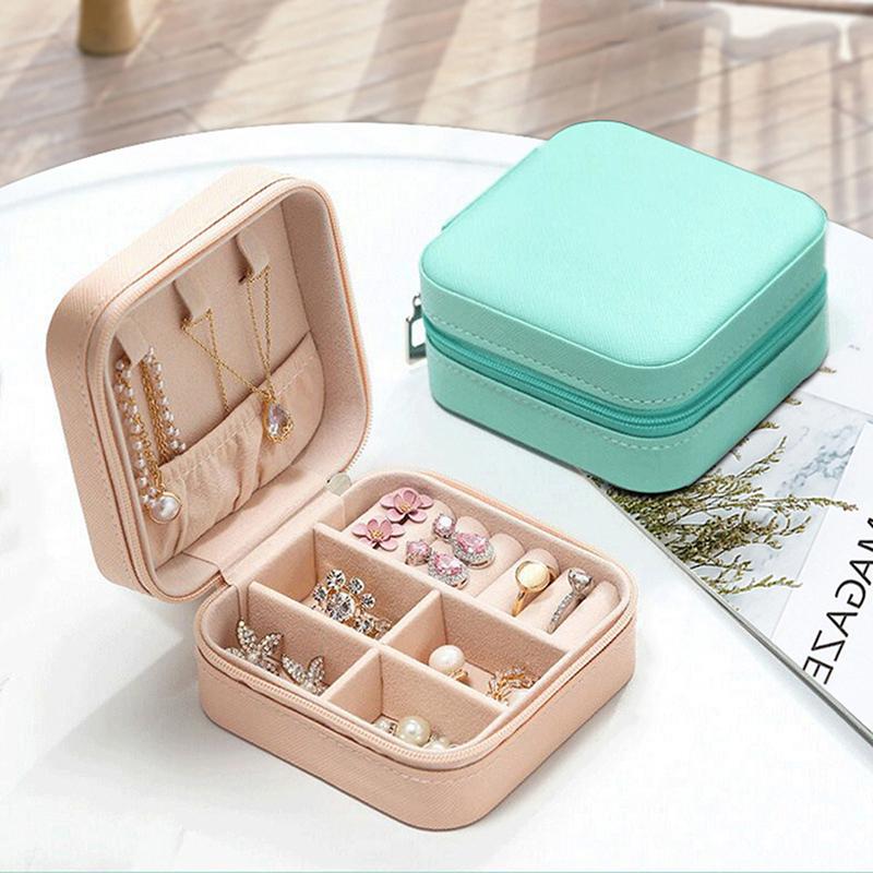 Candy Color Jewelry Organizer Display Storage Box Travel Earrings Necklace Ring Holder Jewelry Case Boxes