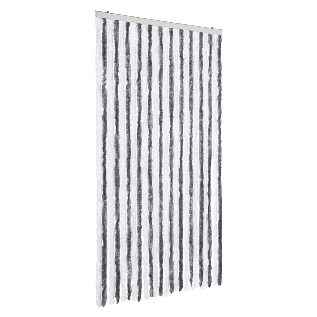 Fly Screen Curtain Grey and White 100 X 200 Cm Chenille