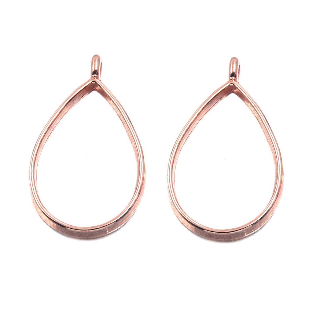 Rose Gold Geometric Heart & Moon Epoxy Keychain Pendants - 17 Designs