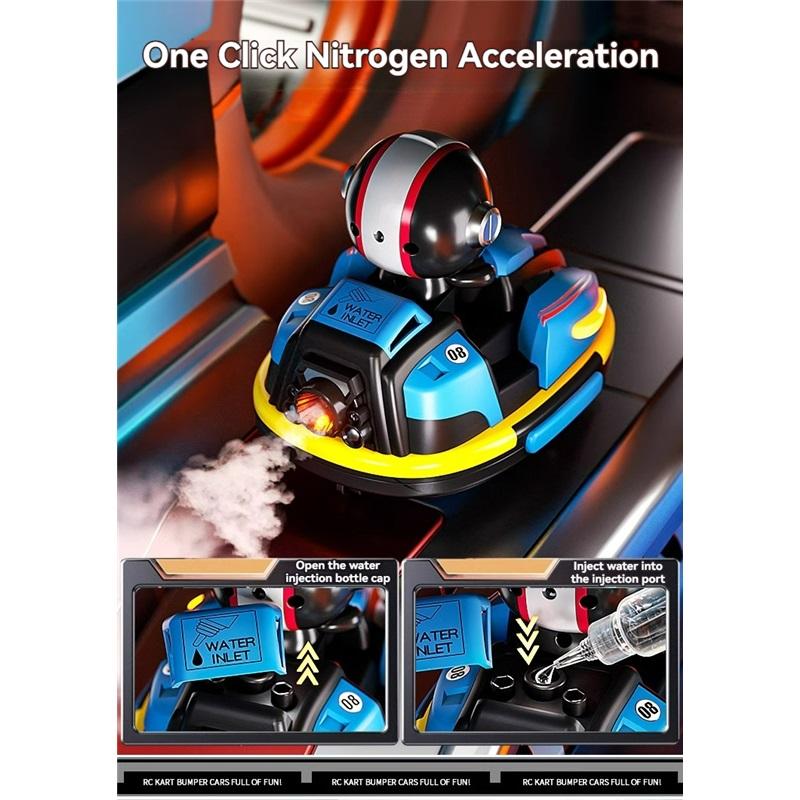 RC Battle Bumper Car Toy for Toddler Boy Girl Catapult Robot Karting Toy with Music Light RC Battle Game for Kids Family Battles