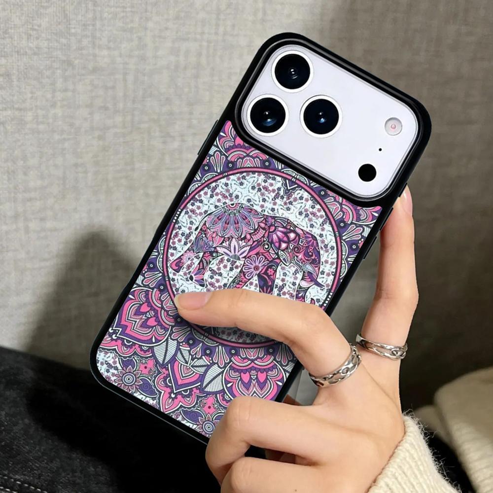 Capa Case for iPhone 17 Air 16 Pro Max 15 Plus 11 13 Mini 14 12 Back Phone Cover Indian Pattern Mandala