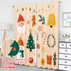 2pcs 2D flat printing Happy Christmas Party Curtains Christmas Holiday Cute Cartoon Digital Printed Polyester Drapes Party