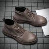 Martin Stiefel Herren Samt warm Leder High-Top Arbeitsschuhe Mid-Top Wolfskrieger trendige Herrenstiefel modische Wüstenstiefel