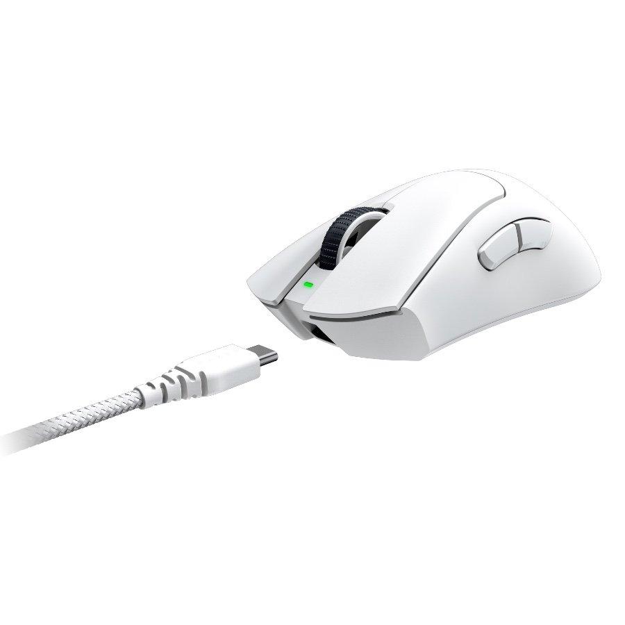 RAZER DeathAdder V3 Pro Gaming Mouse, White Edition, Ergonomic Wireless