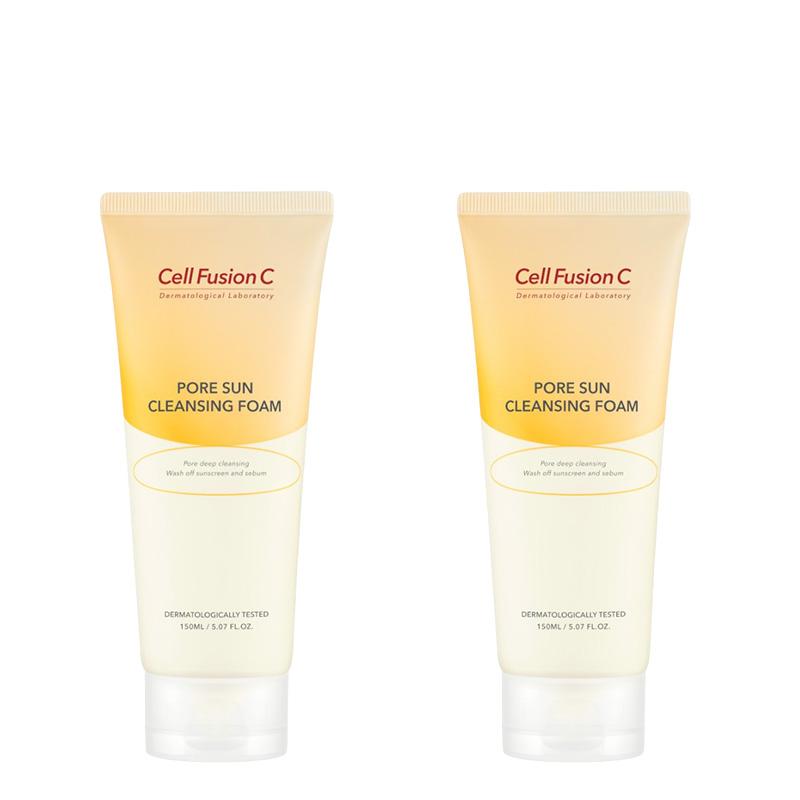 Cell Fusion C Pore Солнцезащитная очищающая пенка 150 мл 2PCS
