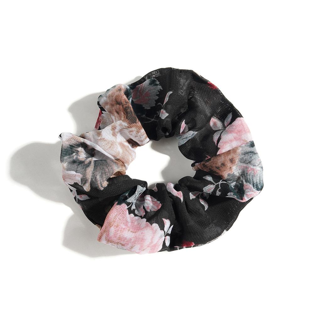 Leopard Print Hair Band Bohemian Large Intestine Band Small Fresh Commuter Rubber Band Flower Print Head Band Head Rope