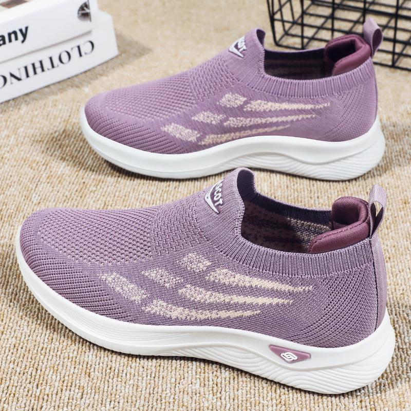 Women's Shoes Summer Breathable Shoes Middle-Aged and Elderly Sneaker Slip-on Comfort and Casual Shoes for the Old