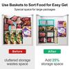 Pack of 5 Stackable Freezer Baskets Freezer Organizing Case Freezer Containers Metal Texture Suitable for Refrigerator