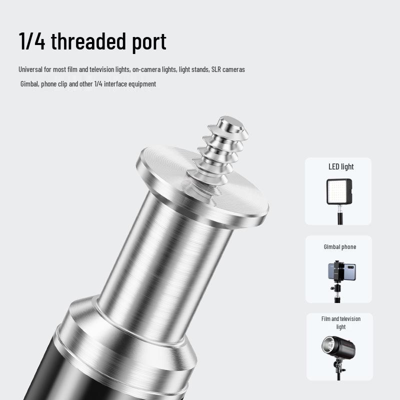 2.5m Portable Photography Tripod Stand with Reinforced Spring for Flash & Live Streaming
