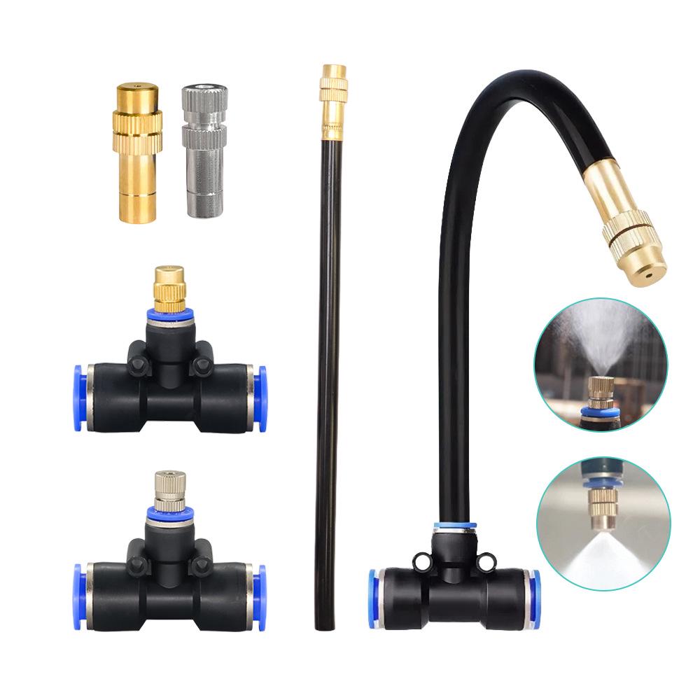 Low-Pressure Quick-Connect Mist Nozzle for Humidification, Dust Control, Seedling Watering, Aquaculture Cooling, and Automated Watering