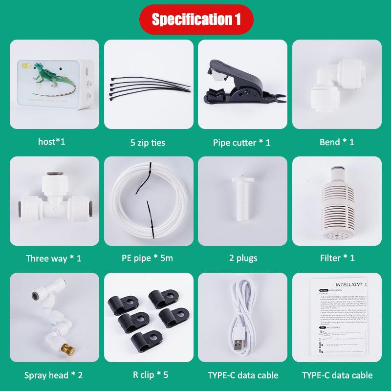 Wifi Rainforest Reptile Intelligent Fogger Spray System Terrariums Humidifier Electronic Timer Automatic Mist Sprinkler Kit