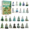 Sea Glass Christmas Tree Advent Calendar, 24 Days Christmas Countdown Calendar With Mini Sea Glass Ornaments