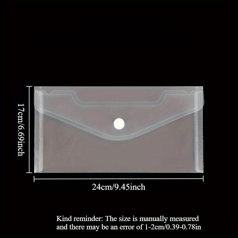 8pcs Clear Plastic Document Bag with Snap Closure - Versatile Document & Receipt Organizer,Ideal for  Home, Art Supplies Storage