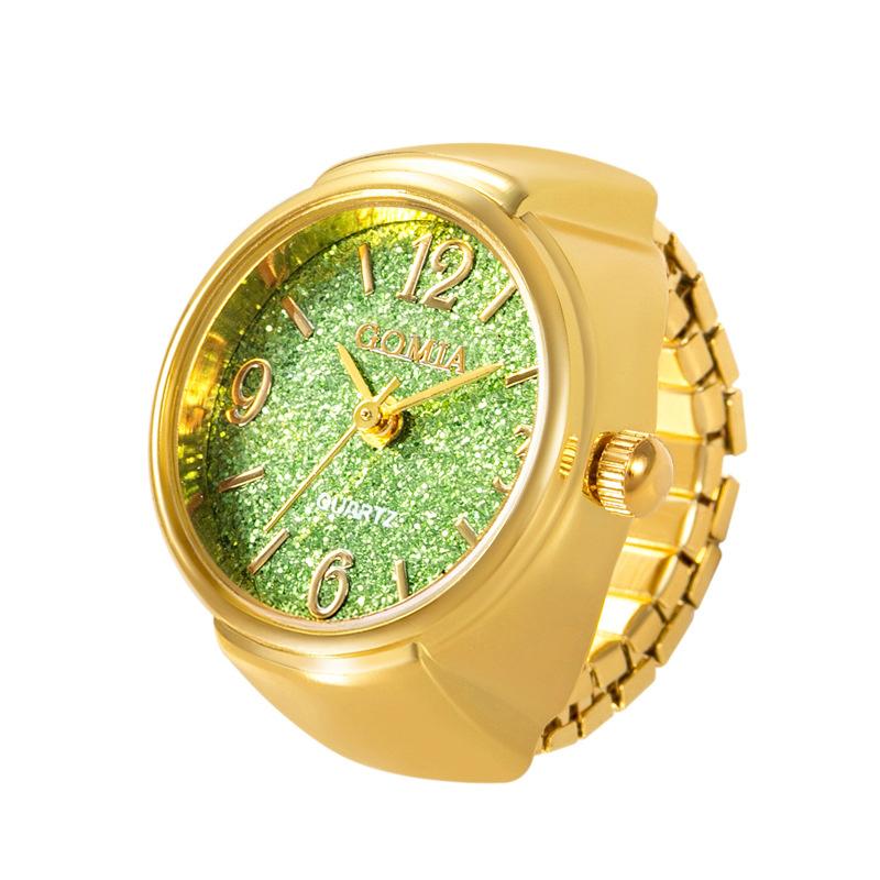 

Creative Punk Dial Quartz Watches Rings For Women Men Couples Mini Elastic Strap Alloy Watch Finger Ring Jewelry A5