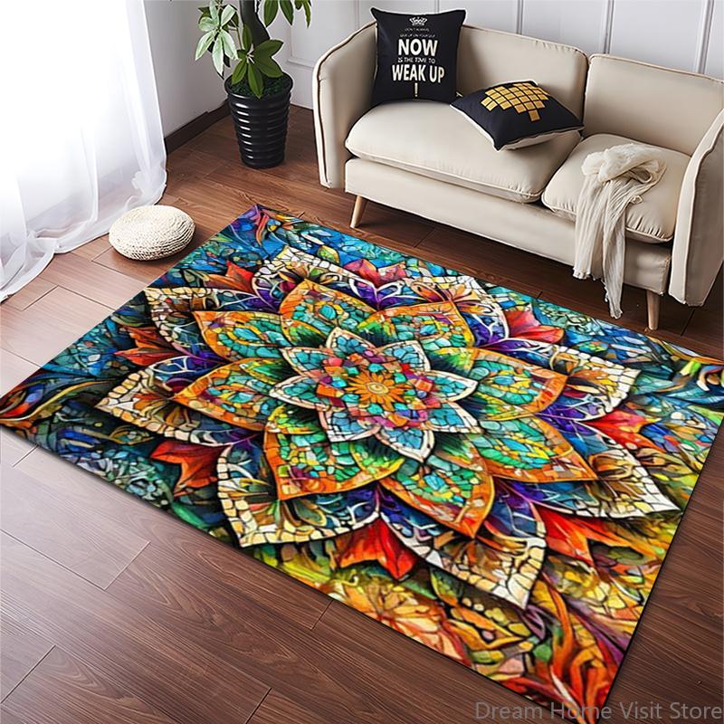 15 Size Mandala Flowers 3D Printed Carpet Rugs Living Room Bedroom Bedside Bathroom Home Decor Floor Mat Kids Room Non-slip Mat