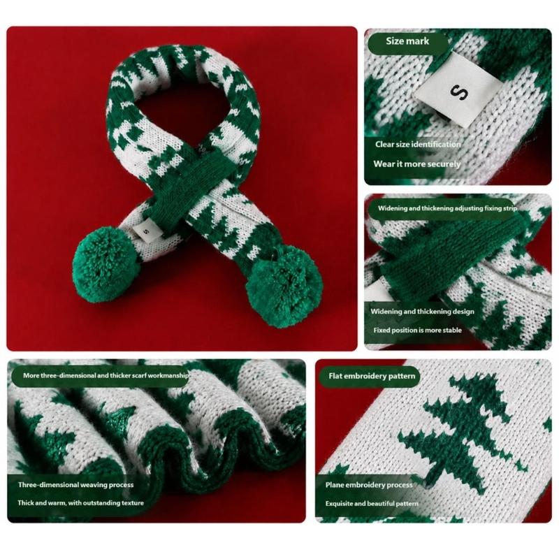 Holiday Pet Photo Hat and Neck Scarf Set, Acrylic Christmas Accessories for Winter Pictures and Gathering Wear Plus