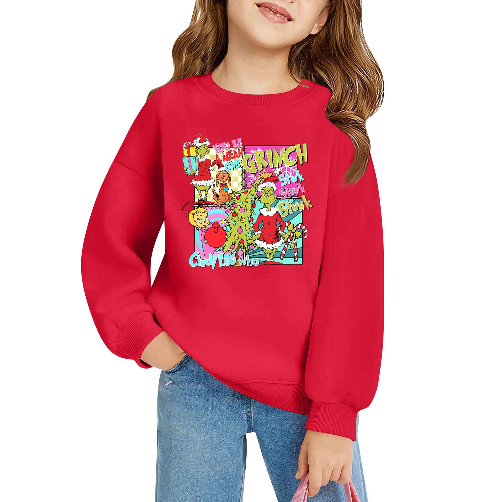 

Детский пуловер свободного кроя с длинным рукавом, с принтом букв и круглым вырезом 110 красный