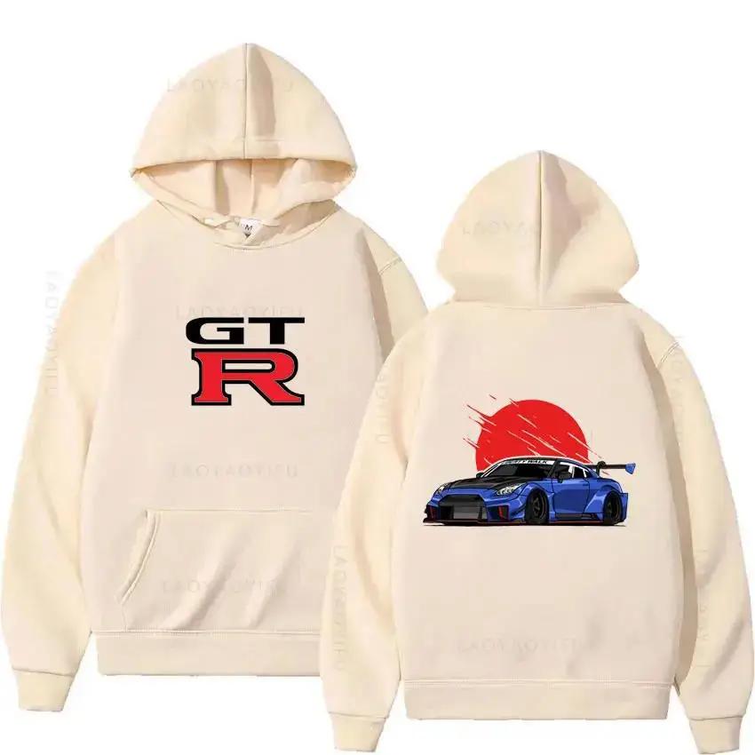 The first letter D GTR R35 streetwear hoodie, Japanese car sports hoodie, sweatshirt, men's clothing, Harajuku street pullover
