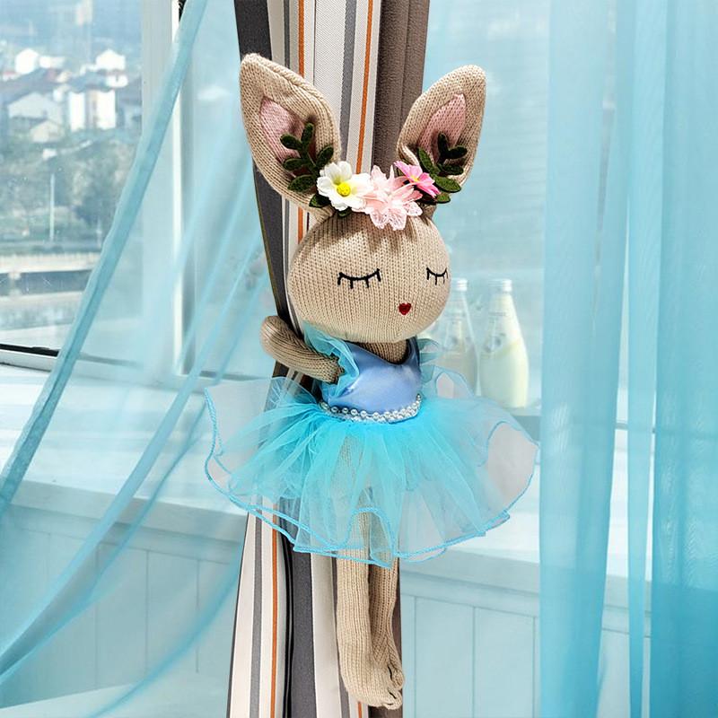 

Cartoon Rabbit Curtain Tiebacks With Fabric Material For Kids Room Decor