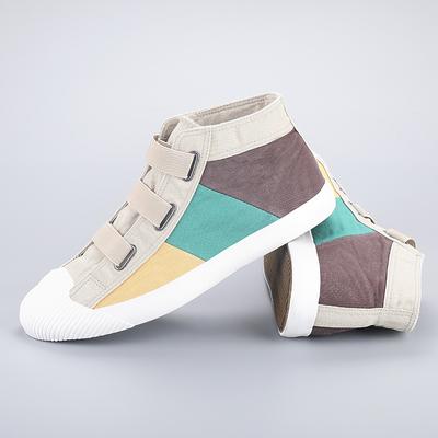 Canvas Shoe Daily Flats Men 'S High Top Lace -Up Sneakers Male Vulcanized Shoes Color Matching Walking Footwear School Shoes