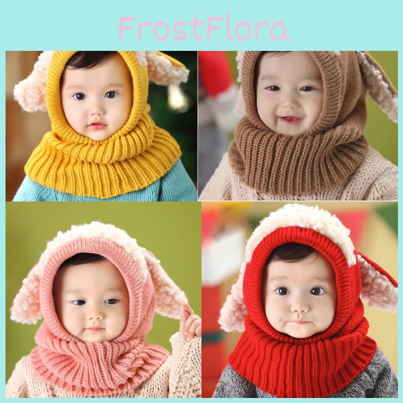 Dog Ears Knitted Cap With Scarf Autumn Winter Keep Warm Hat Breathable Fashion