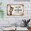 2D Flat 1pc "Welcome To The Bathroom Cat Will Be with You Soon" Wall Sign - Vintage Farmhouse Bathroom Decor with Cat-Themed Welcome Plaque