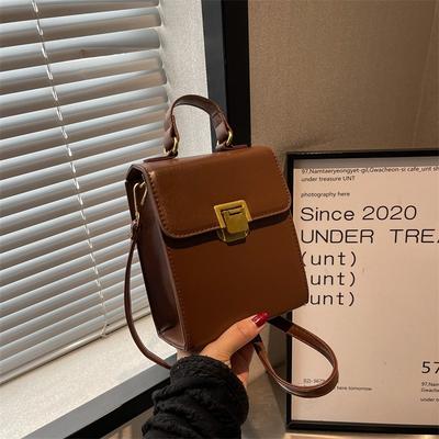 High-end Small Bag Women's New Portable Trendy One-shoulder Crossbody Vertical Simple Underarm Bag Small Square Bag