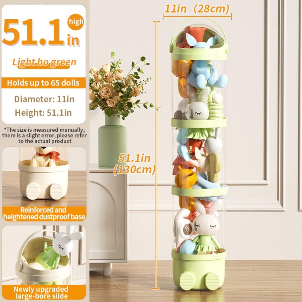 Transparent Doll Storage Box Plastic Storage Bucket New Stuffed Doll Organizer for Children Kids